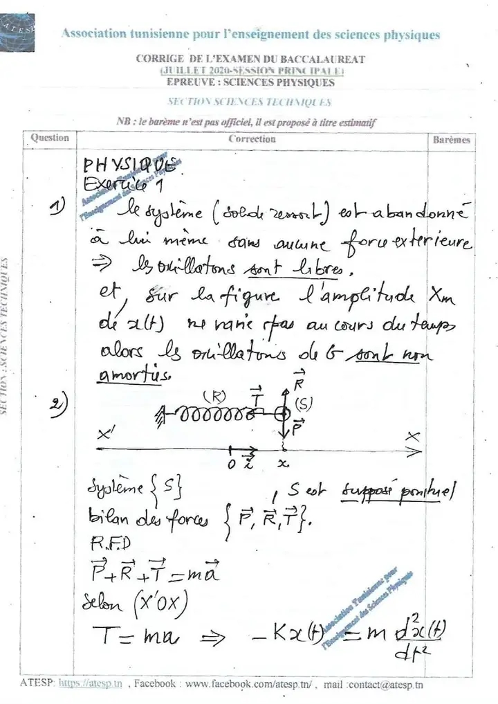 Bac Technique Physique La Correction Du Sujet De Lexamen Des Sciences