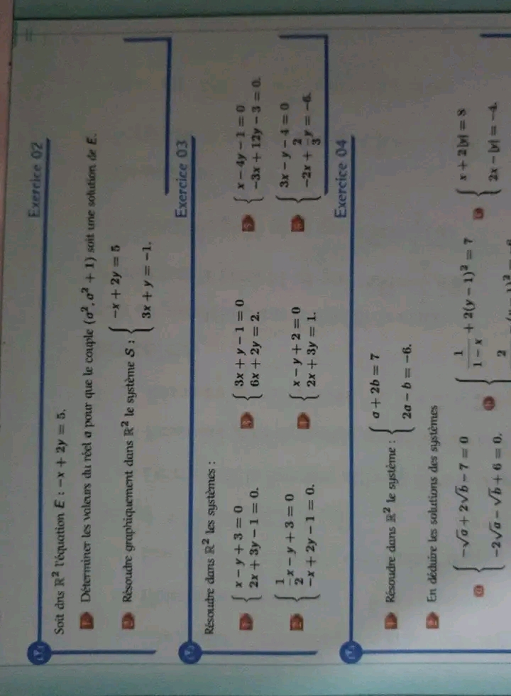 1ère année secondaire Math Equations et inéquations