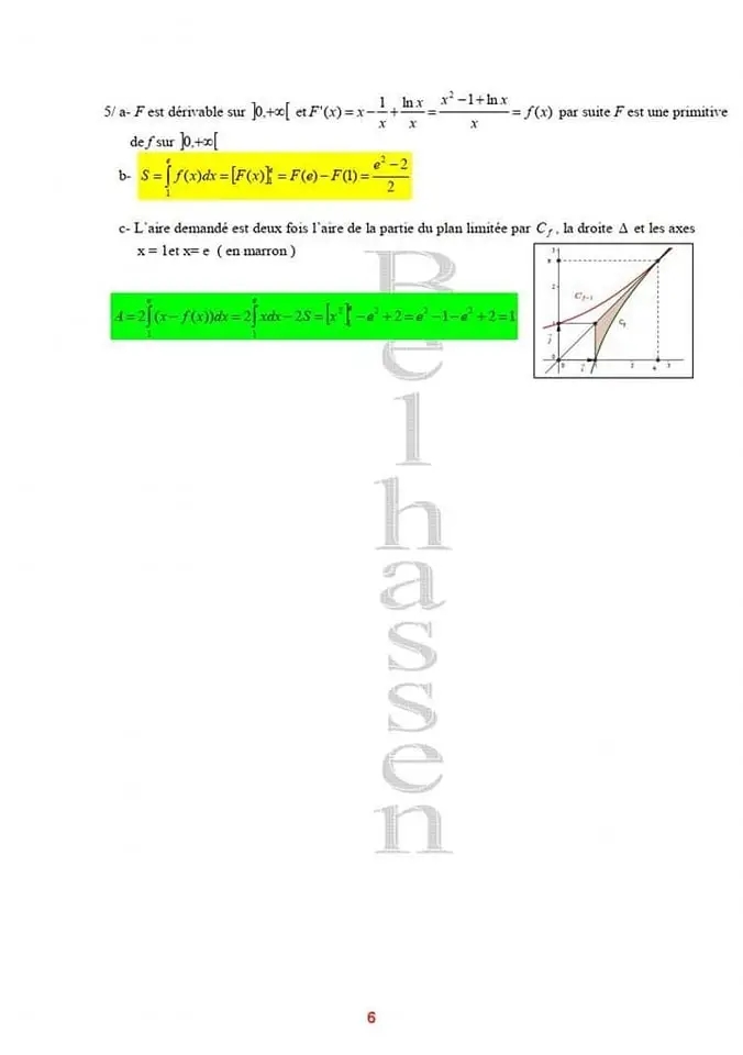 Bac Technique Math Correction Sujet Math Bac Technique Session