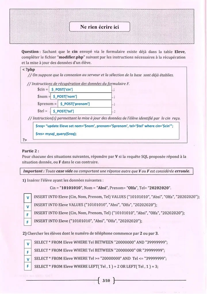 Bac Sc De L Informatique Correction Preuve Principale En Sti