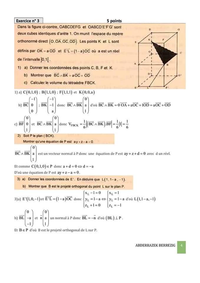 Bac Sc Exp Rimentales Math Une Correction De L Preuve De Math Matiques