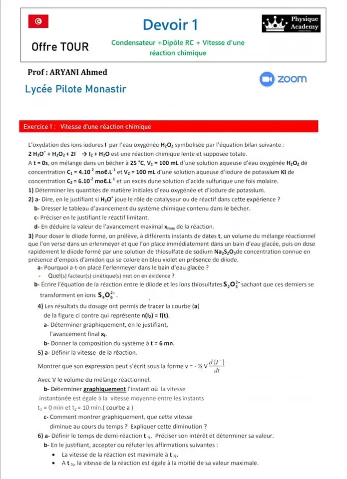 Bac Sc Exp Rimentales Physique Le Devoir Corrig Physique