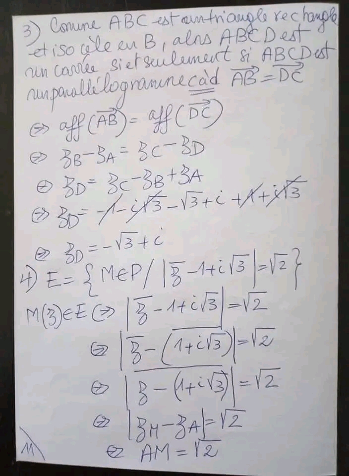 Bac Sc expérimentales Math Serie de revision d été nombres complexes n