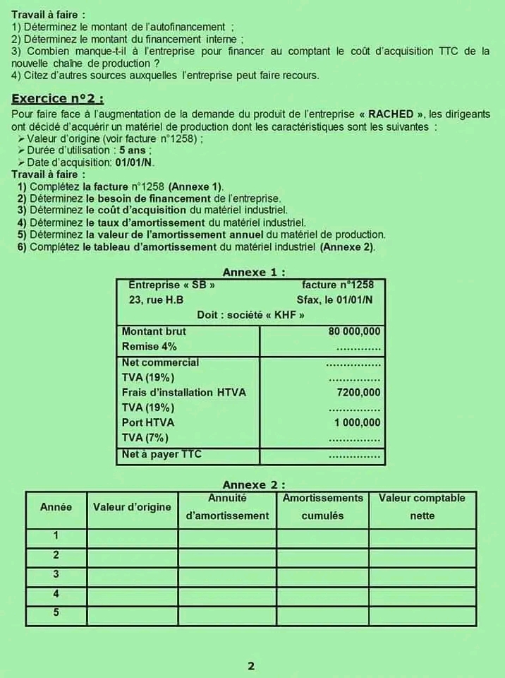 Me Conomie Et Gestion Gestion S Rie De R Vision Avec Correction