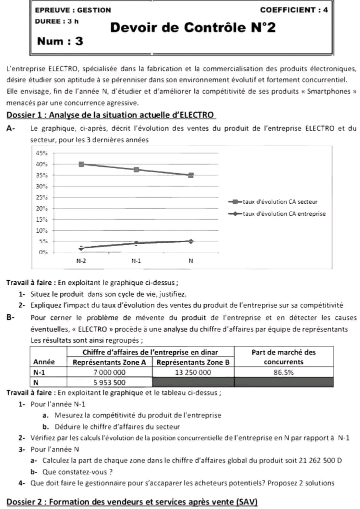 Bac Econmie Et Gestion Gestion Devoir Gestion Pour Révision Trimester 2 📚