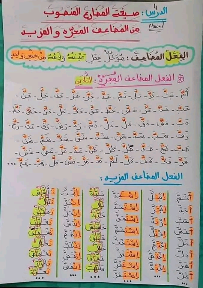 ( اسم الفاعل من الفعل نام )