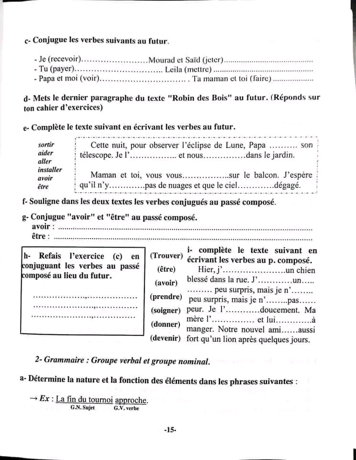 7 ème-السابعة أساسي Français Français 7ème Année Module De Révision ...