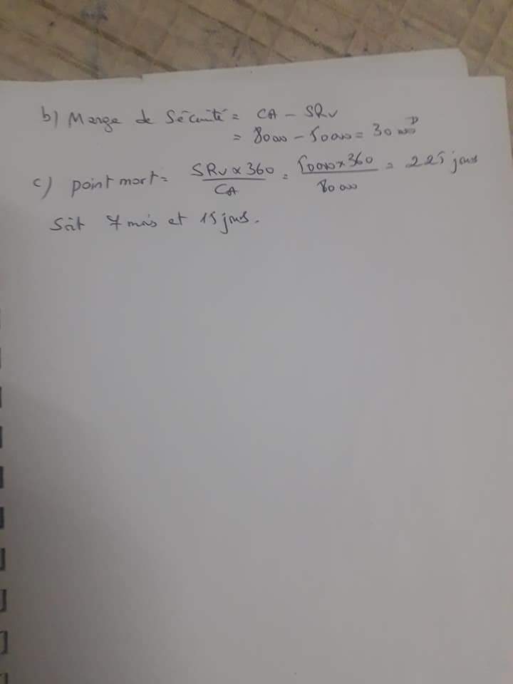 Bac Econmie Et Gestion Gestion Correction De Série 1 Coût Complet Et ...