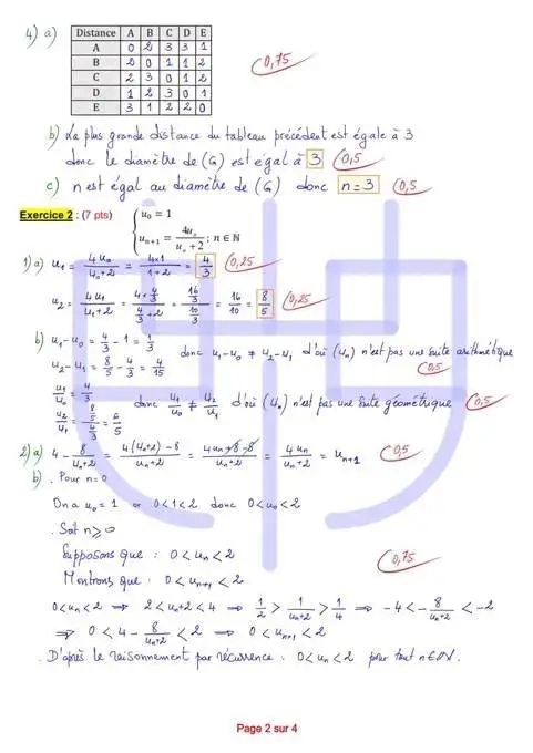 Bac Econmie Et Gestion Math Devoir De Controle N°3 Math+correction