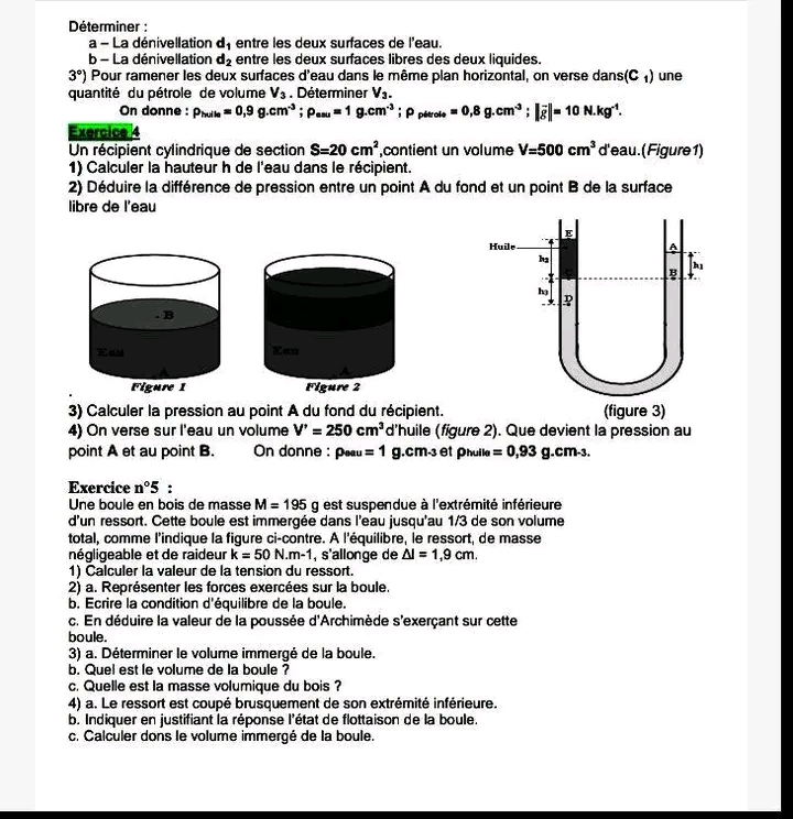 2 ème Sciences Physique Principe Fondamental De L Hydrostatique Pour 2 ...