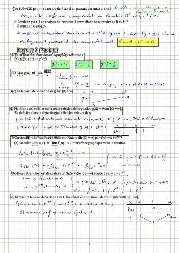 Bac Econmie Et Gestion Math BAC BLANC Corrigé