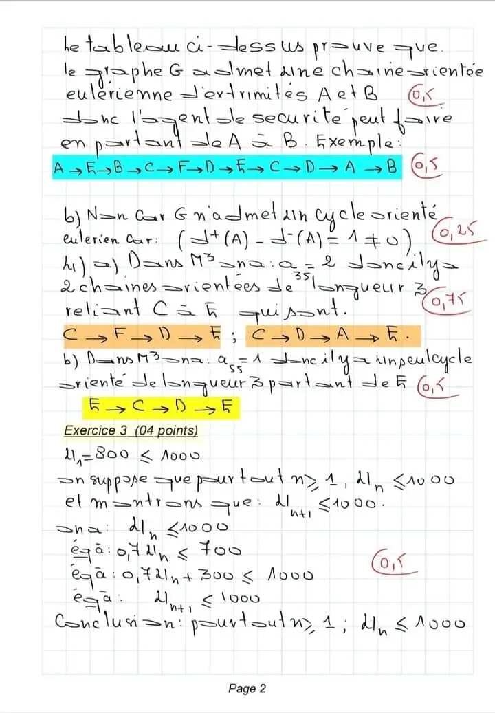 Bac Econmie Et Gestion Math Devoir De Synthese N°3 Math +correction