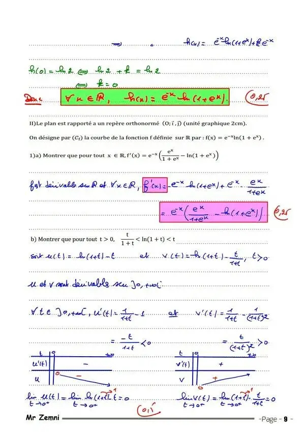 Bac Math Math Devoir De Synthese N°3 Mathematique +Correction