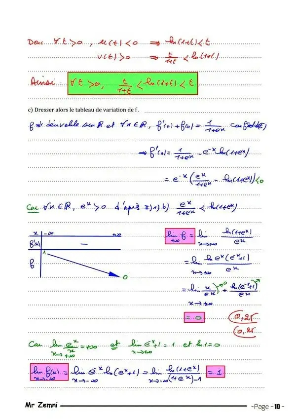 Bac Math Math Devoir De Synthese N°3 Mathematique +Correction