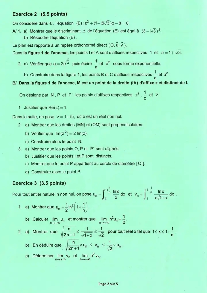 Bac Sc Expérimentales Math Une Correction Détaillée De L'épreuve De ...