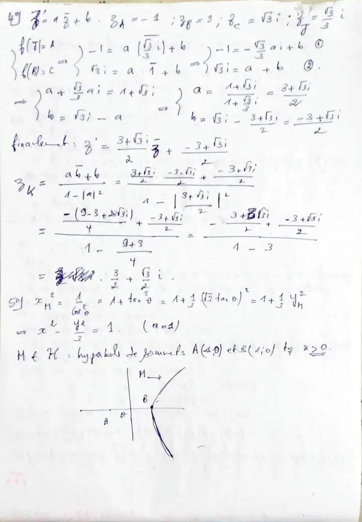 Bac Math Math Devoir De Synthèse N°1 Mathematique Avec Correction