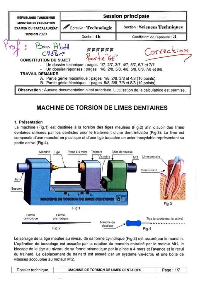 Bac Sc Expérimentales Sciences SVT Correction Technique