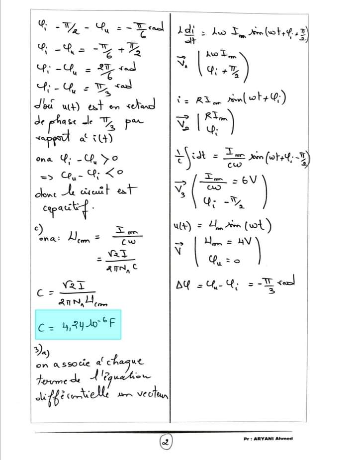 Acceuil Exercice corrigé Les oscillations électriques forcée