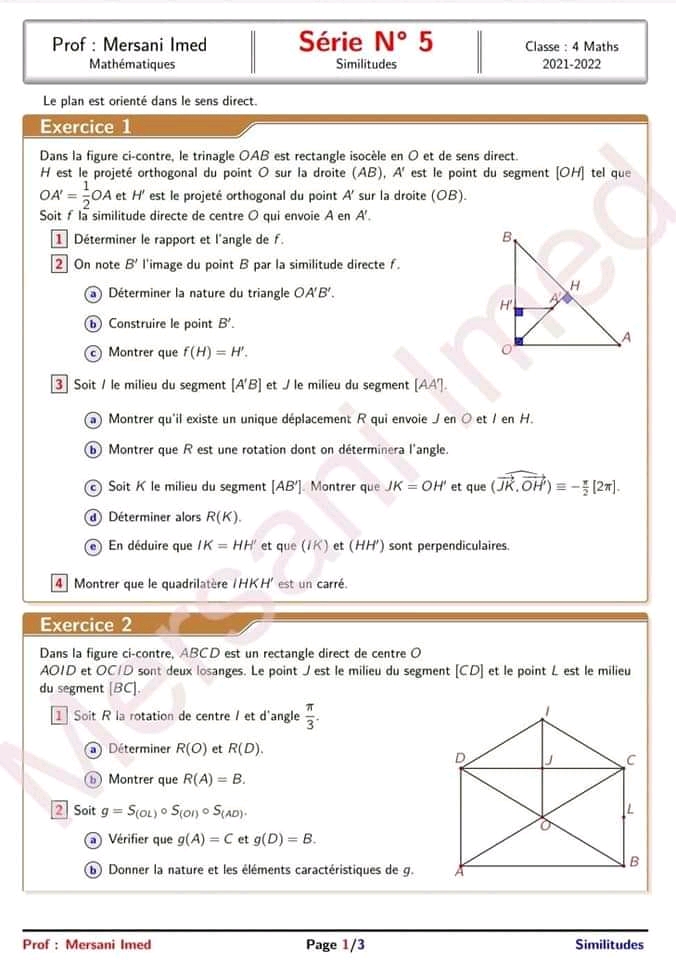 Bac Math Math Série N°5