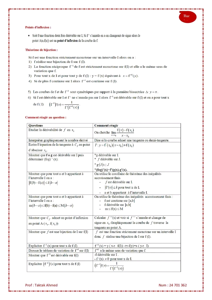 Bac Mathématiques