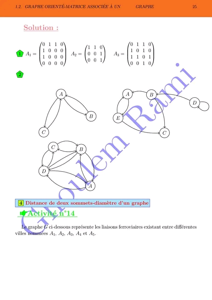 Bac Econmie Et Gestion Math Cours Complet : Les Graphes (#version\_1)