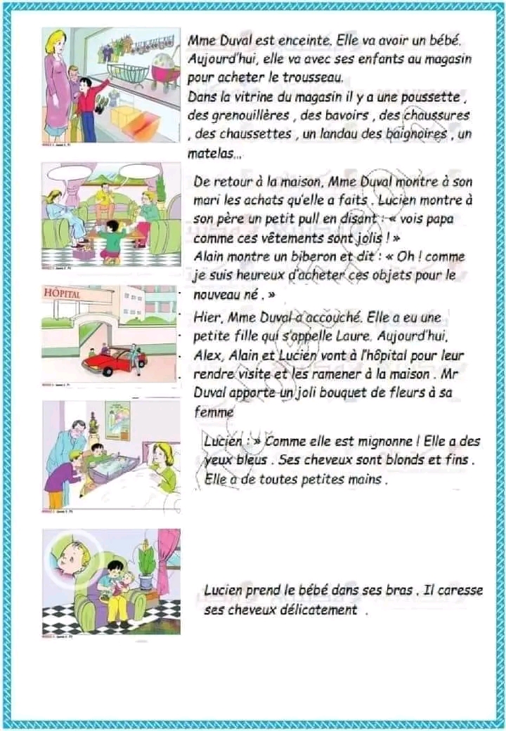 السنة الرابعة ابتدائي Français إنتاج كتابي فرنسية + الاصلاح.