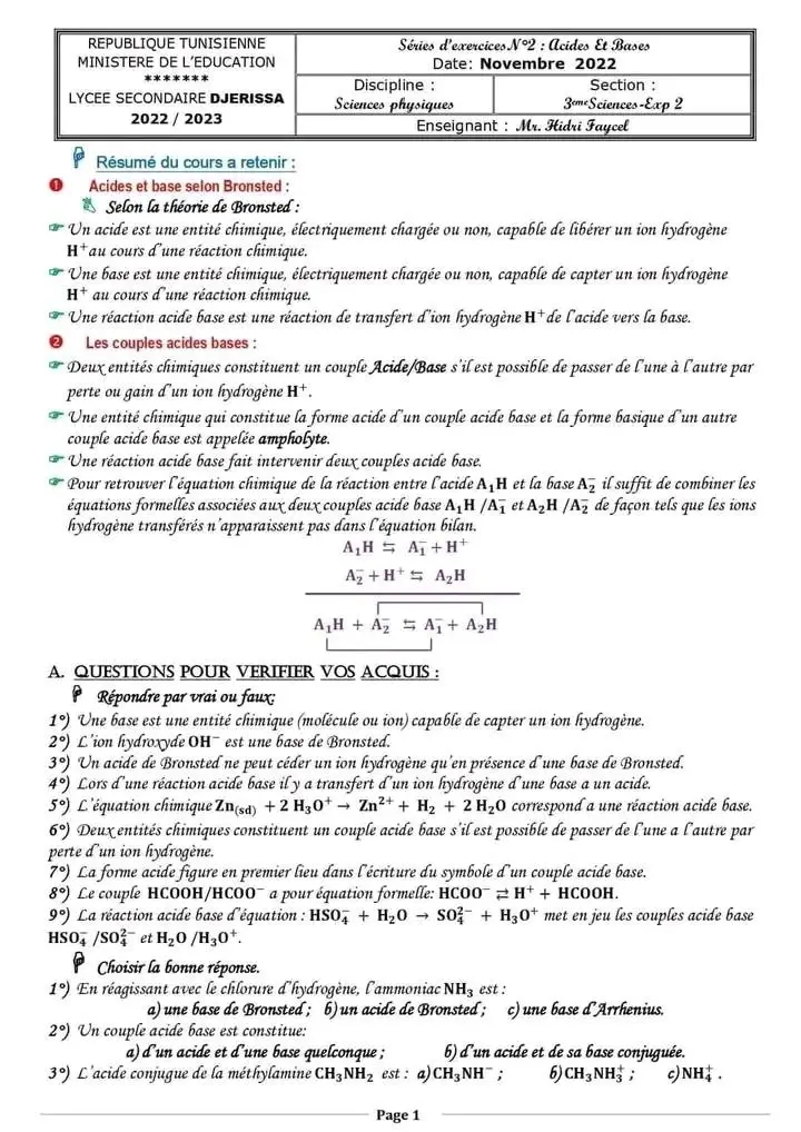 Me Sc Exp Rimentales Physique Devoir De Synth Se N